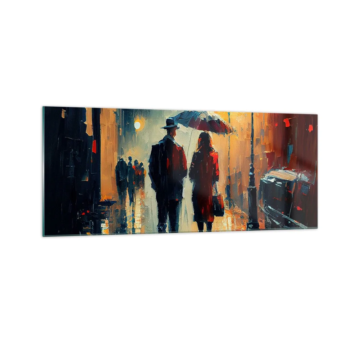 Quadro su vetro - Love story cittadina - 100x40 cm