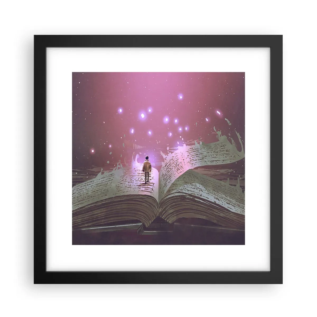 Poster in cornice nera - Invito ad un altro mondo: leggi! - 30x30 cm