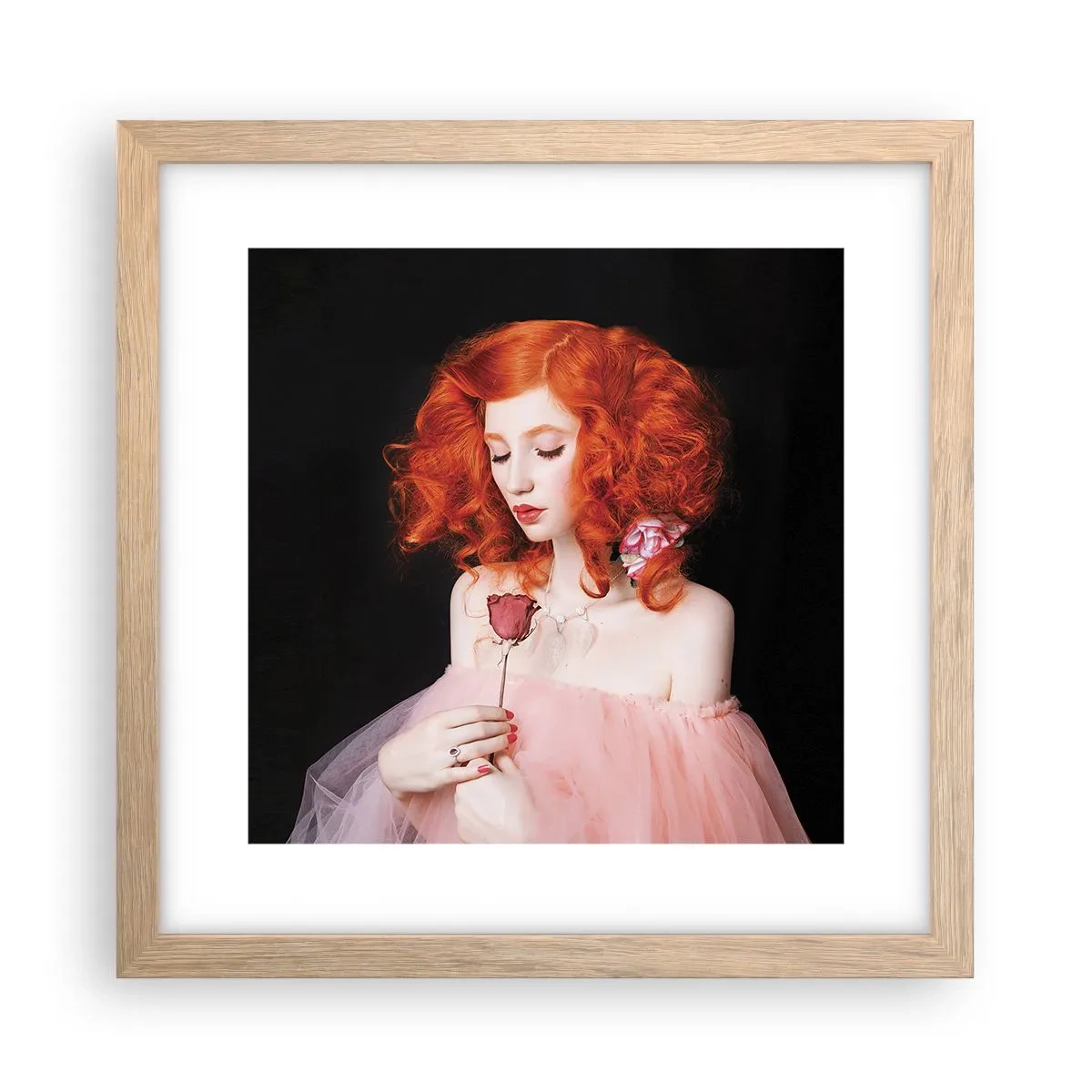 Poster in cornice rovere chiaro - In stile barocco - 30x30 cm