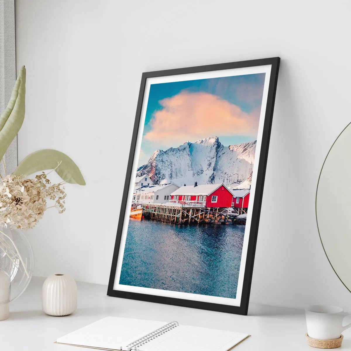 Poster in cornice nera - Atmosfera del nord - 40x50 cm