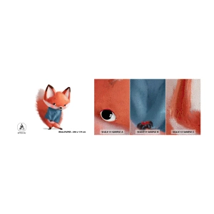 Campione di Fotomurale Premium Sand - Ci sto bene? - Per bambini, Volpe, Fiaba - 100x30 cm