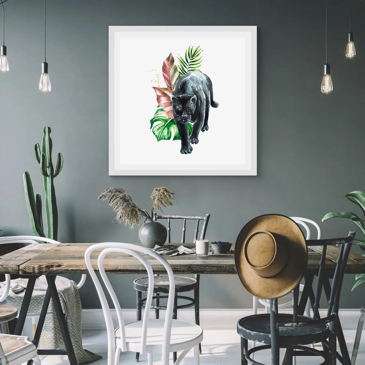 Poster in cornice bianca - Cuore selvaggio - 60x60 cm