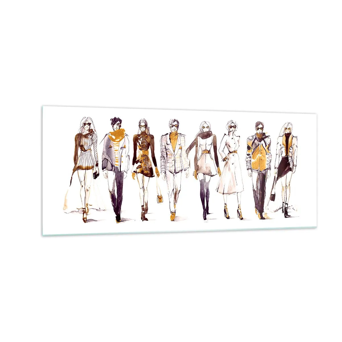 Quadro su vetro - Chic naturale, eleganza casual - 100x40 cm