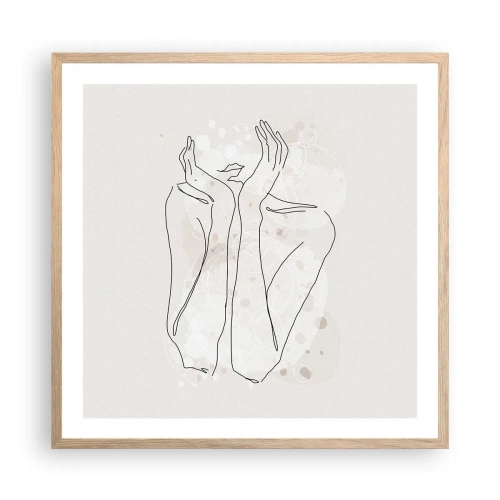 Poster in cornice rovere chiaro - Attimo sognante - 60x60 cm