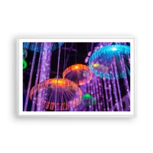 Poster in cornice bianca - Fontane di luce - 91x61 cm