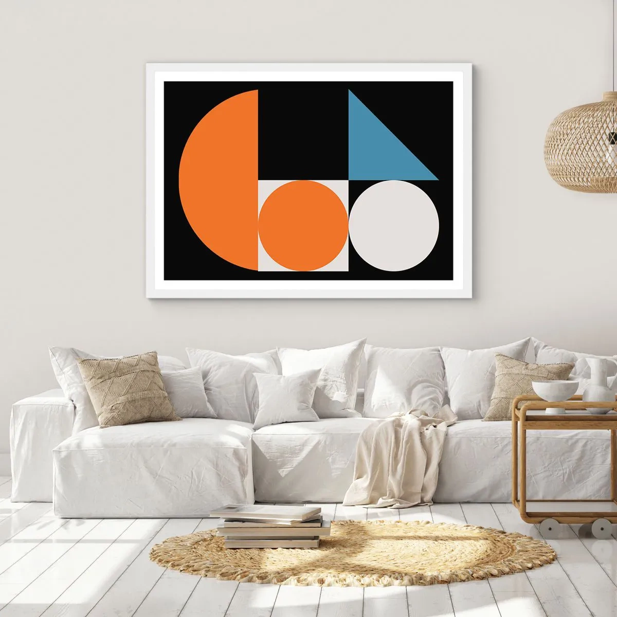 Poster in cornice bianca - Composizione di figure - 50x40 cm