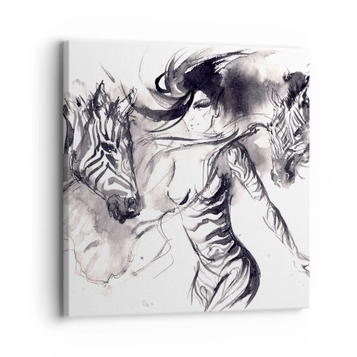 Quadro su tela - Stampe su Tela - Ballando con le zebre - 30x30 cm