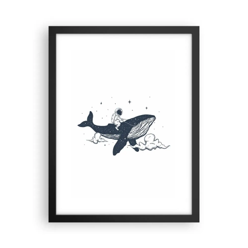 Poster in cornice nera - Avventura nello spazio - 30x40 cm