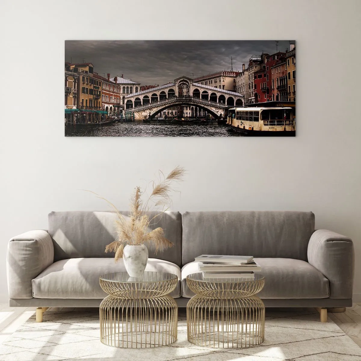 Quadro su vetro - Promessa di una sera a Venezia - 90x30 cm
