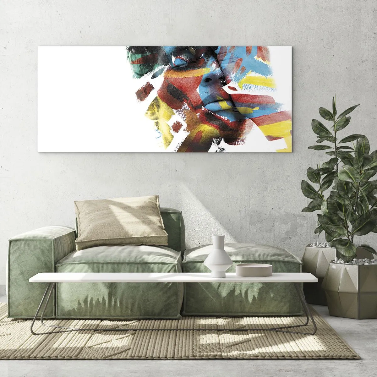 Quadro su vetro - Personalità colorata - 100x40 cm