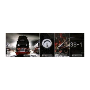 Campione Di Fotomurale Standard Eco - Ansima, sbuffa e soffia - Locomotiva a vapore, Stazione ferroviaria, Settore automobilistico - 100x30 cm