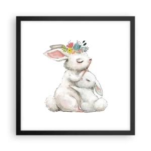 Poster in cornice nera - Da mamma si sta meglio - 40x40 cm