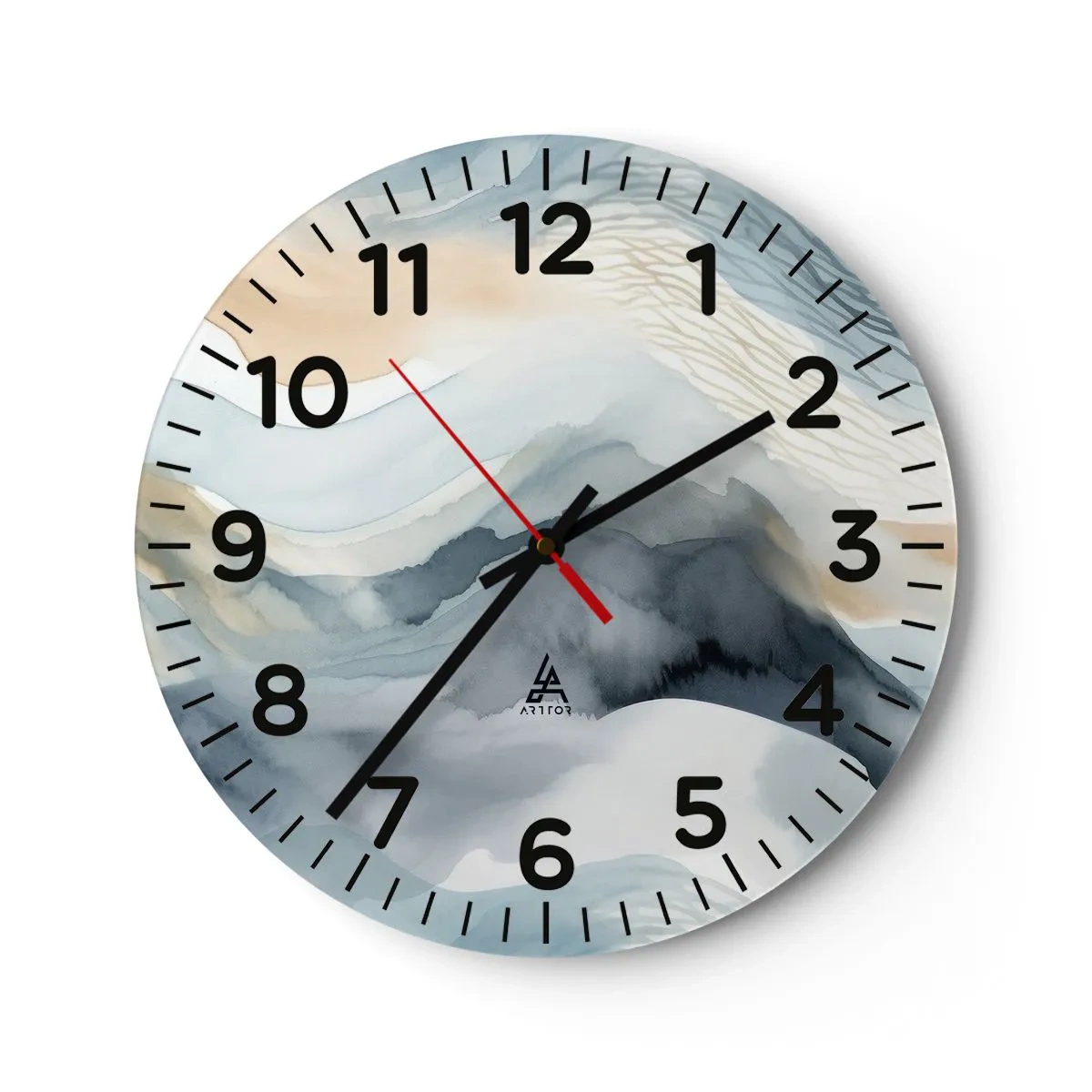 Orologio da parete - Orologio in Vetro - Astrazione nevosa e nebbiosa - 30x30 cm