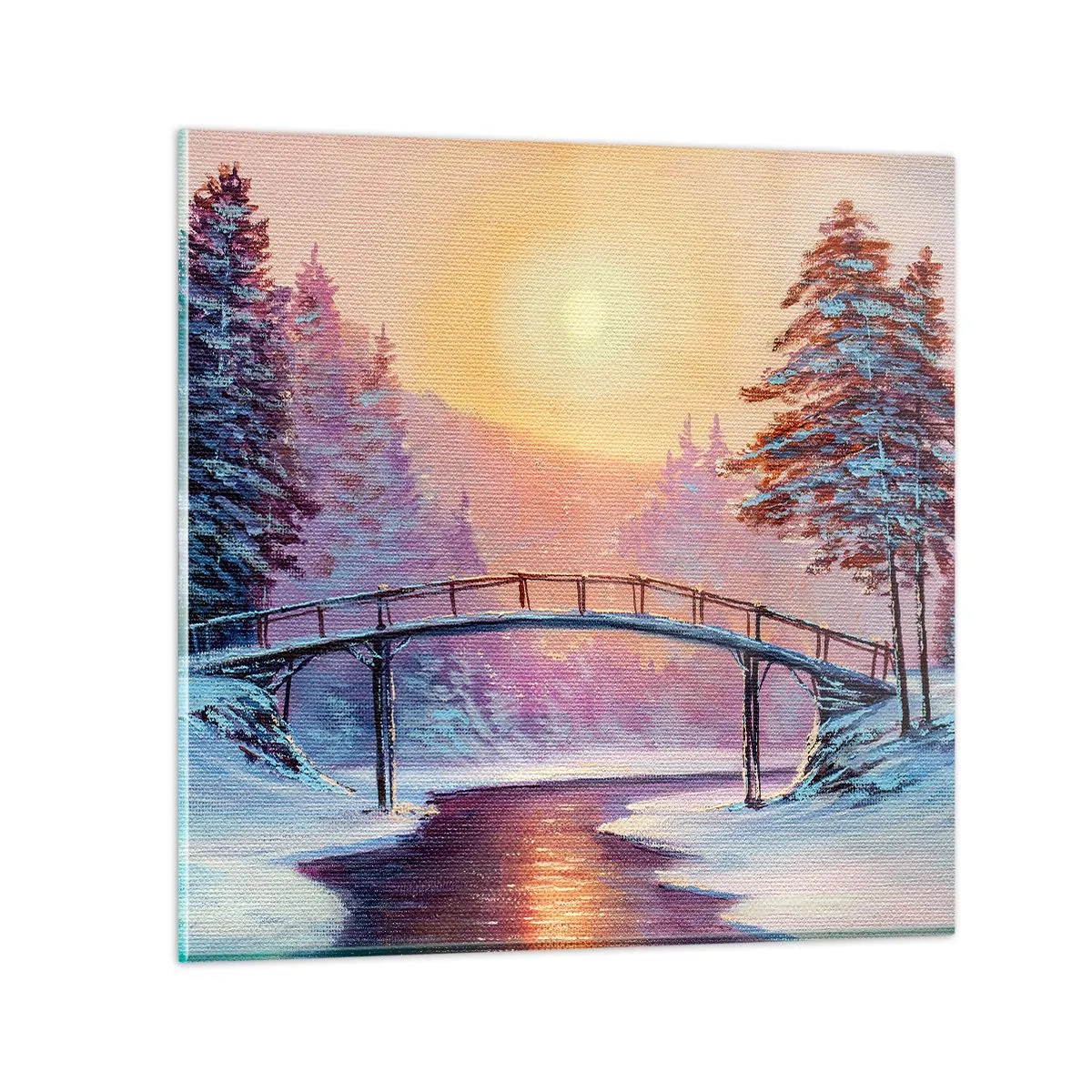 Quadro su vetro - Quattro stagioni: inverno - 60x60 cm