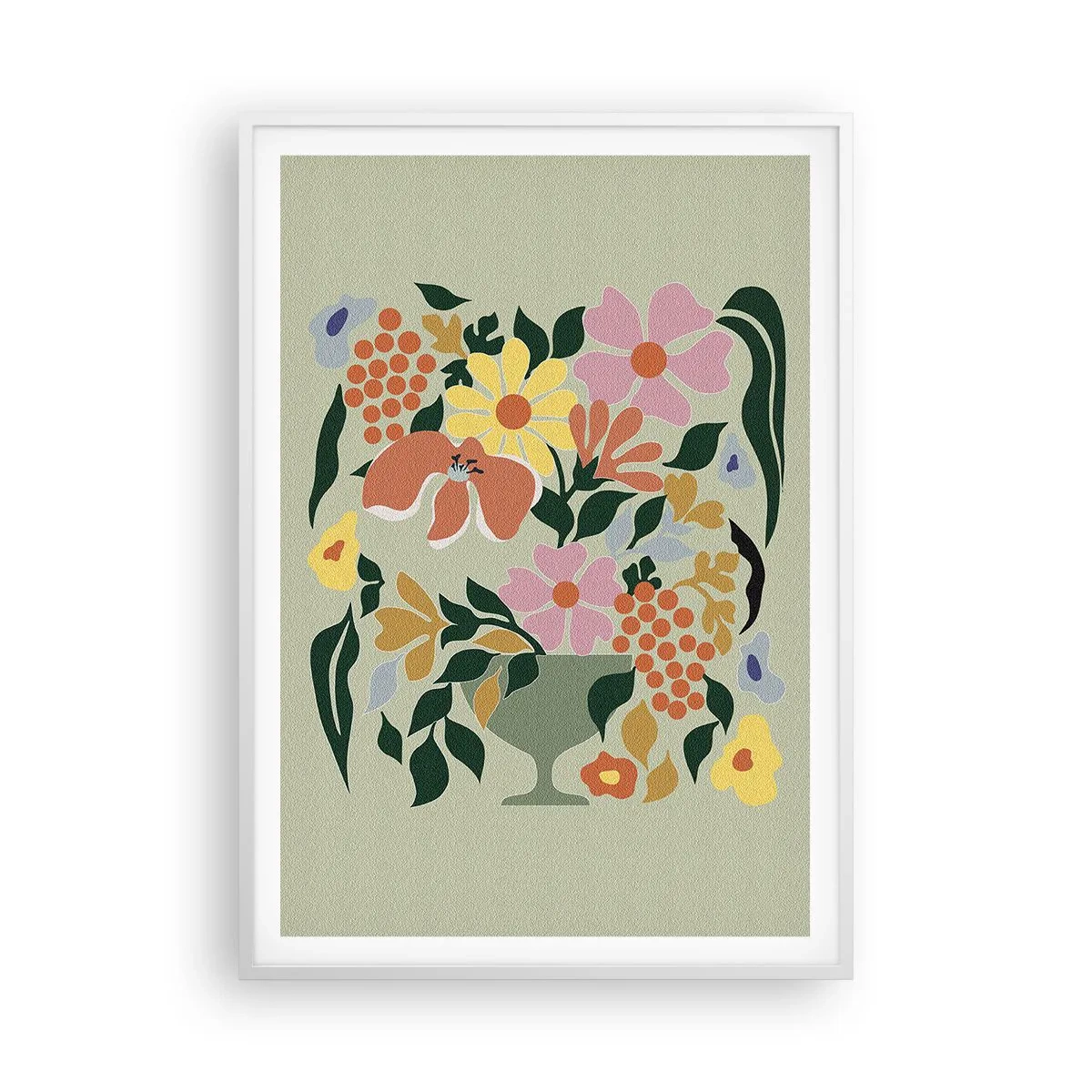 Poster in cornice bianca - Bouquet pieno di vita - 70x100 cm