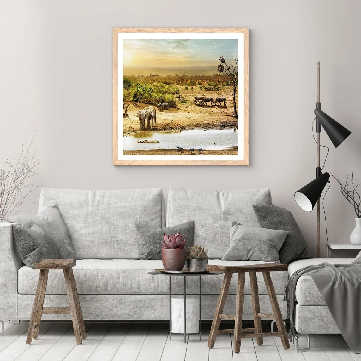 Poster in cornice rovere chiaro - "Un fiume usciva da Eden…" - 50x50 cm
