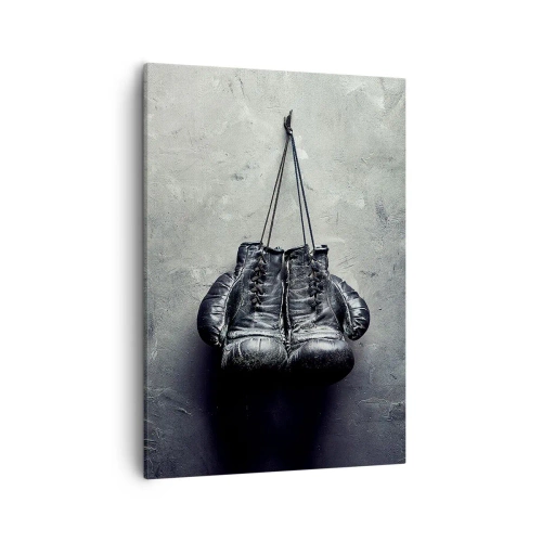 Quadro su tela - Stampe su Tela - Vecchi guantoni da boxe contro il muro - 50x70cm - Tempo di lotte e tempo di pace - Decorazione murale moderna per soggiorno e camera da letto ARTTOR