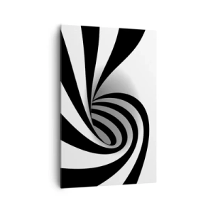 Quadro su tela - Stampe su Tela - Vortice ottico astratto in bianco e nero - 80x120cm - Eppur si muove - Decorazione murale moderna per soggiorno e camera da letto ARTTOR