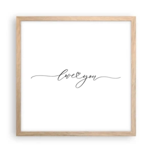 Poster in cornice rovere chiaro - Bianco e nero - 40x40 cm