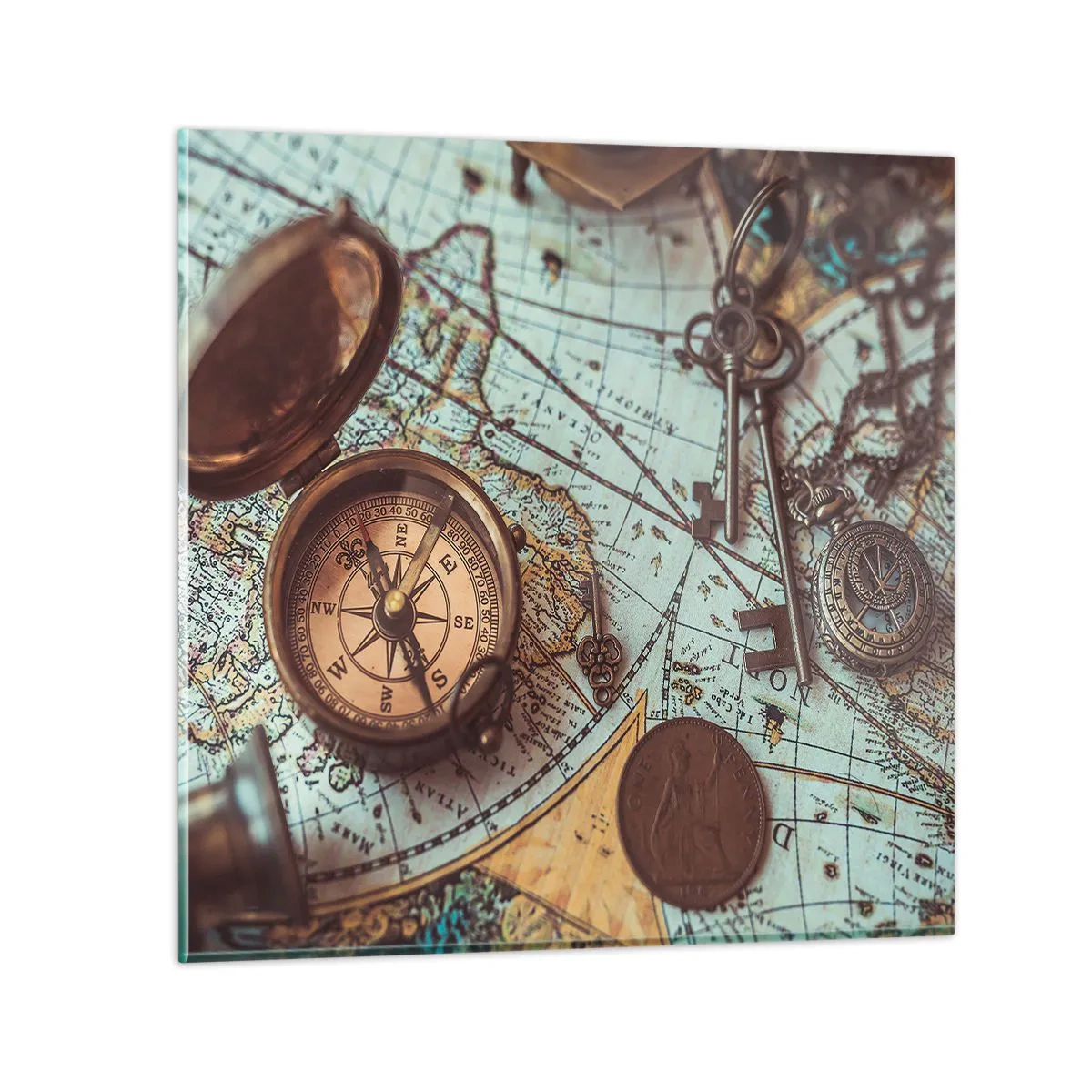 Quadro su vetro - Per il cercatore di avventure - 30x30 cm