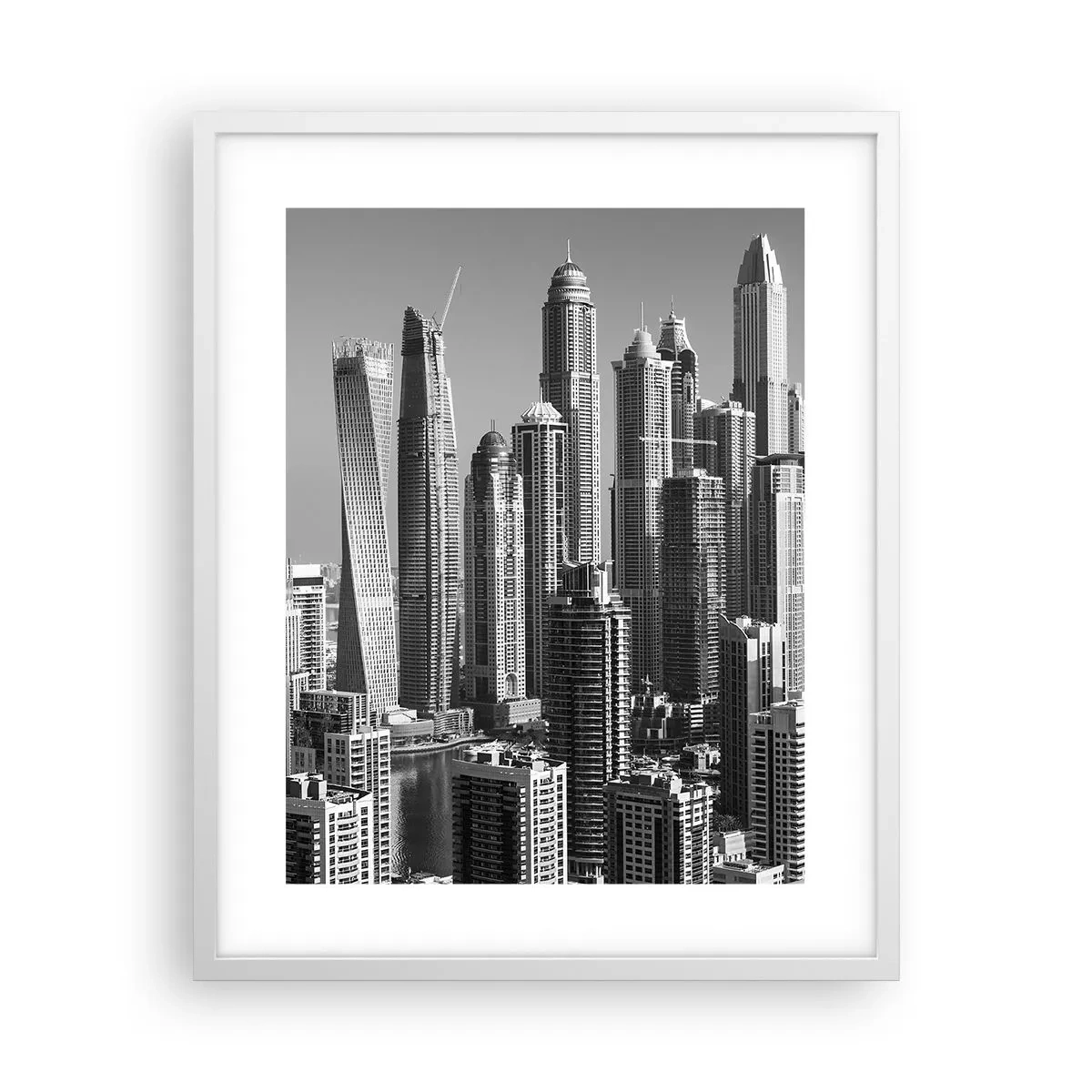 Poster in cornice bianca - La città sul deserto - 40x50 cm
