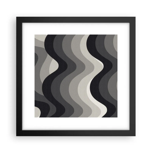 Poster in cornice nera - Un'onda dopo l'altra - 30x30 cm