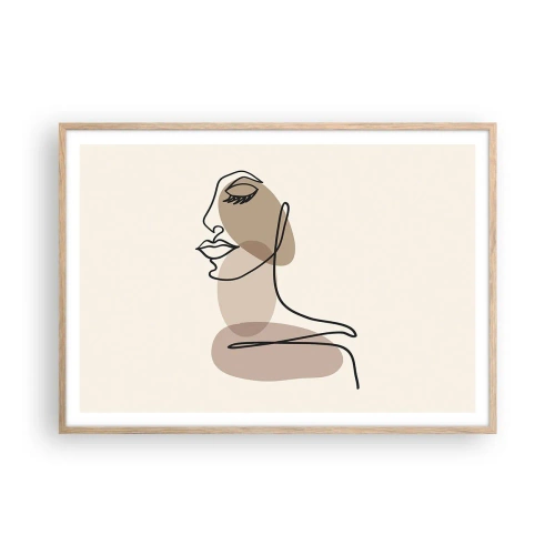 Poster in cornice rovere chiaro - La linea sicura della bellezza - 100x70 cm