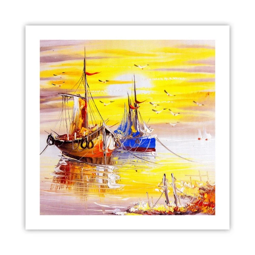 Poster - Meritato riposo nel porto - 50x50 cm