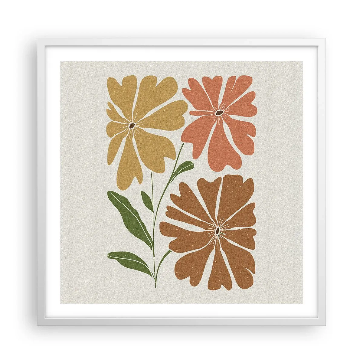Poster in cornice bianca - Natura e geometria - 60x60 cm