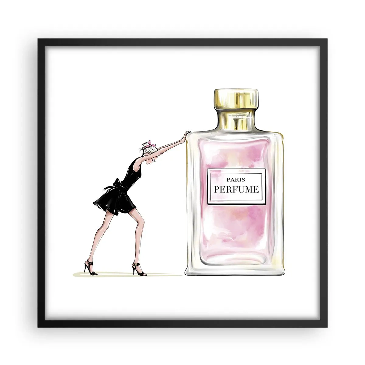 Poster in cornice nera - L'essenza della femminilità - 50x50 cm