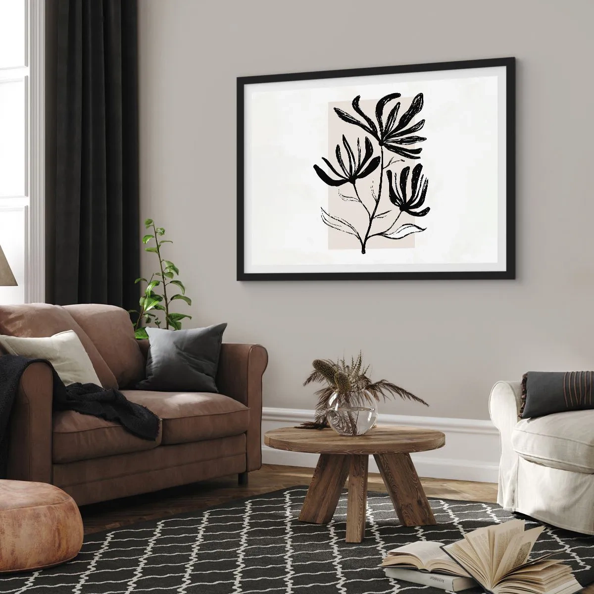 Poster in cornice nera - Uno schizzo per l'erbario - 91x61 cm