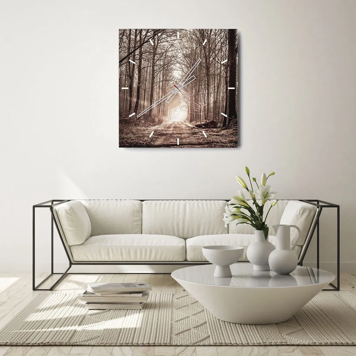 Orologio da parete - Orologio in Vetro - La cattedrale del bosco - 40x40 cm