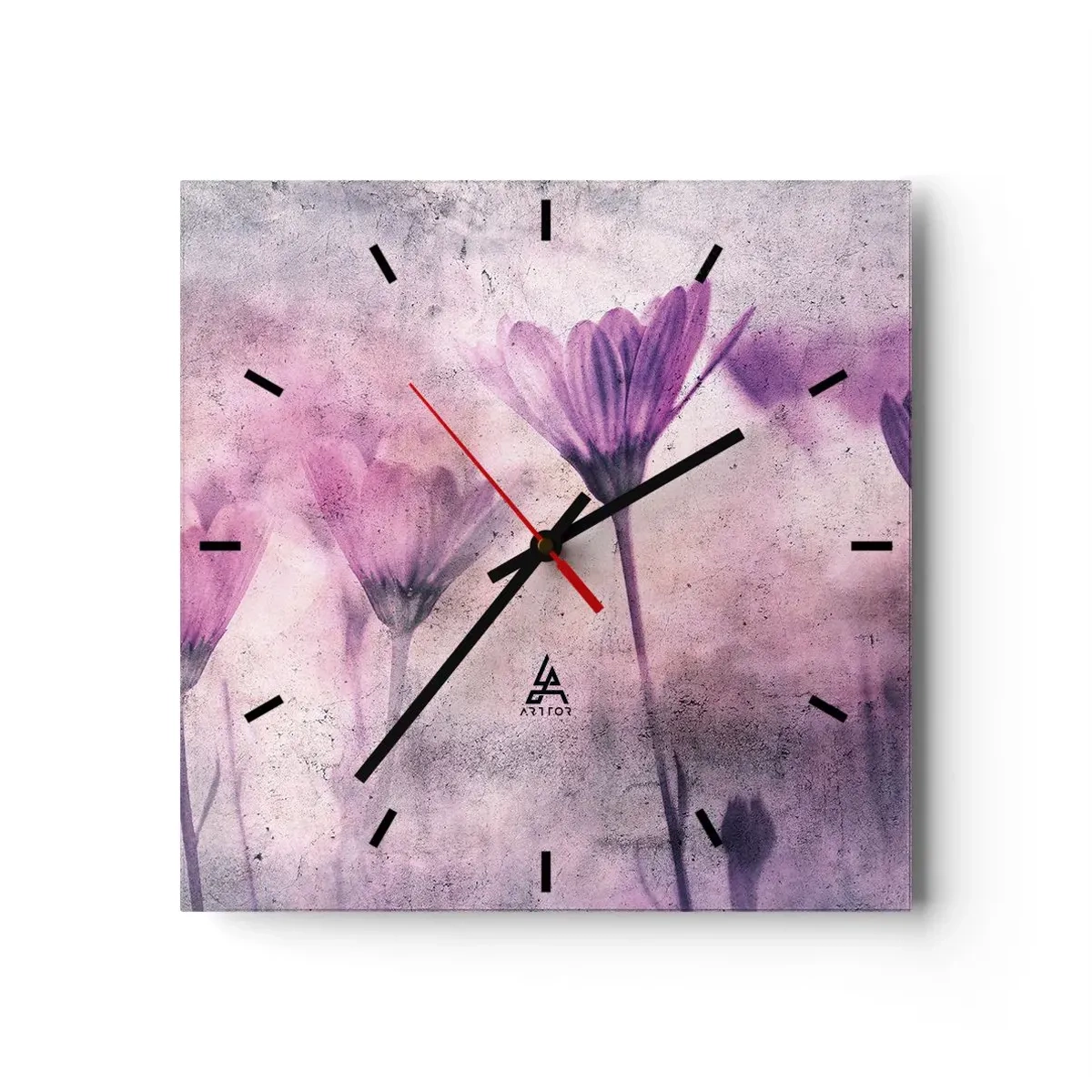 Orologio da parete - Orologio in Vetro - Il sogno dei fiori - 40x40 cm