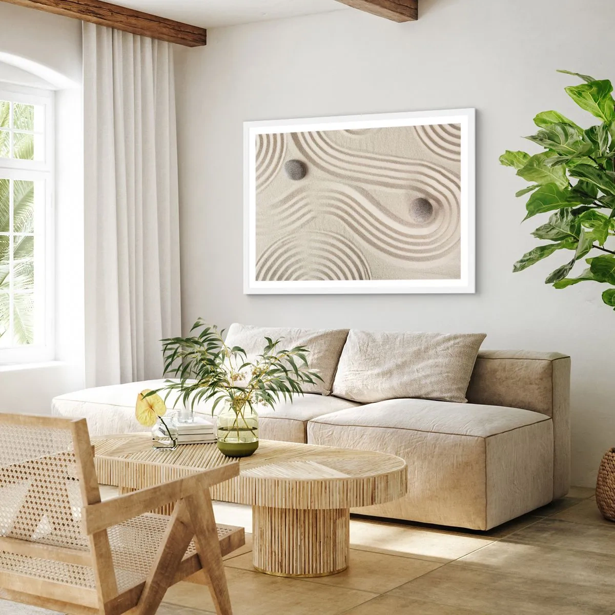 Poster in cornice bianca - Il tocco del calore - 91x61 cm