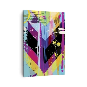 Quadro su tela - Stampe su Tela - Motivo astratto con forme geometriche colorate - 70x100cm - Dall'alto in basso - Decorazione murale moderna per soggiorno e camera da letto ARTTOR
