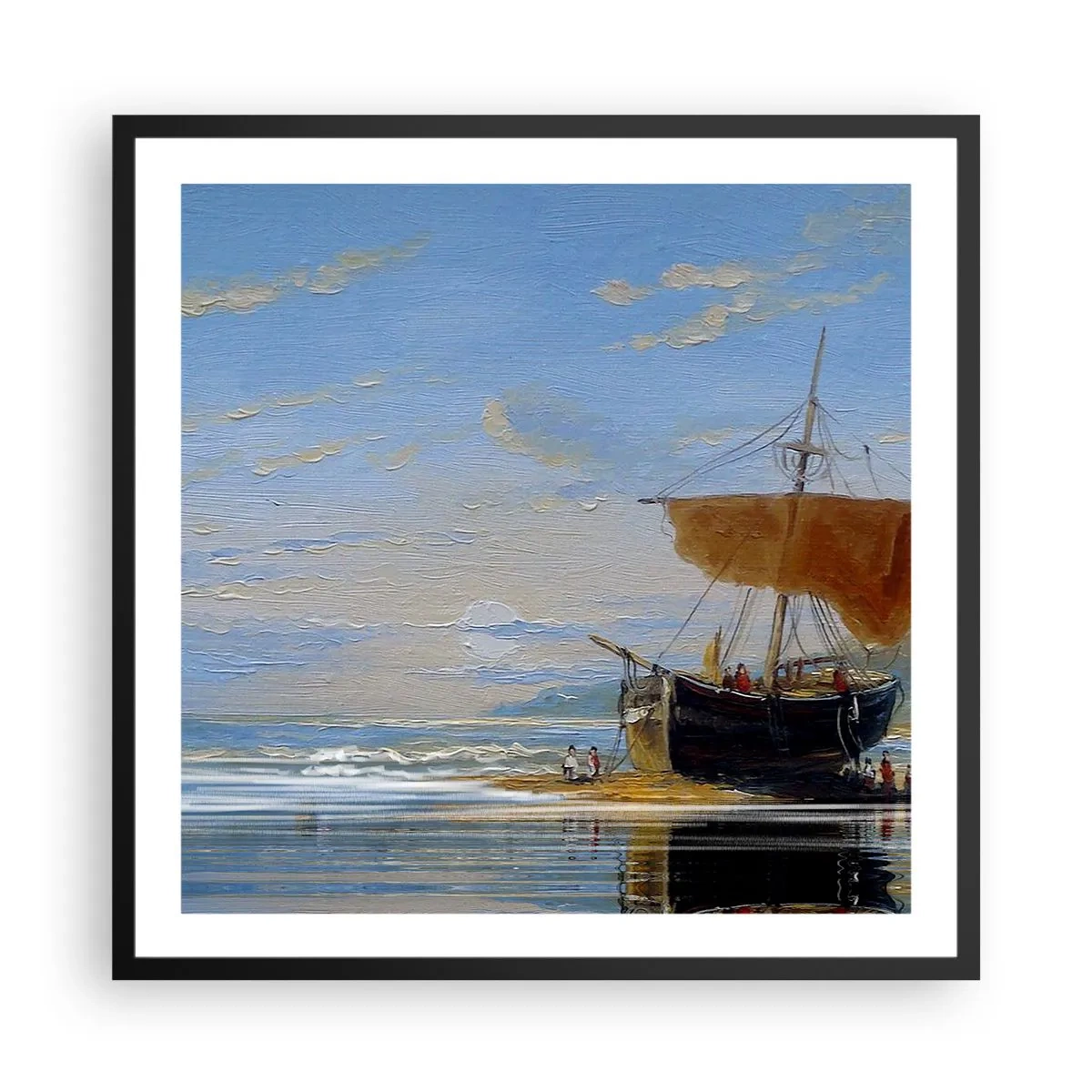 Poster in cornice nera - Acqua, terra, aria - 60x60 cm