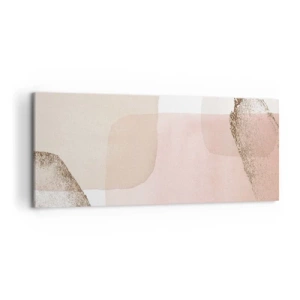 Quadro su tela - Stampe su Tela - Macchie pastello con elementi dorati - 120x50cm - Incontro attraverso il colore - Decorazione murale moderna per soggiorno e camera da letto ARTTOR