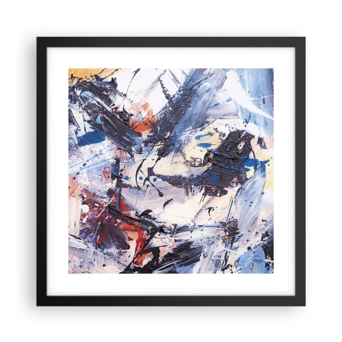 Poster in cornice nera - La danza folle dell'astrazione - 40x40 cm