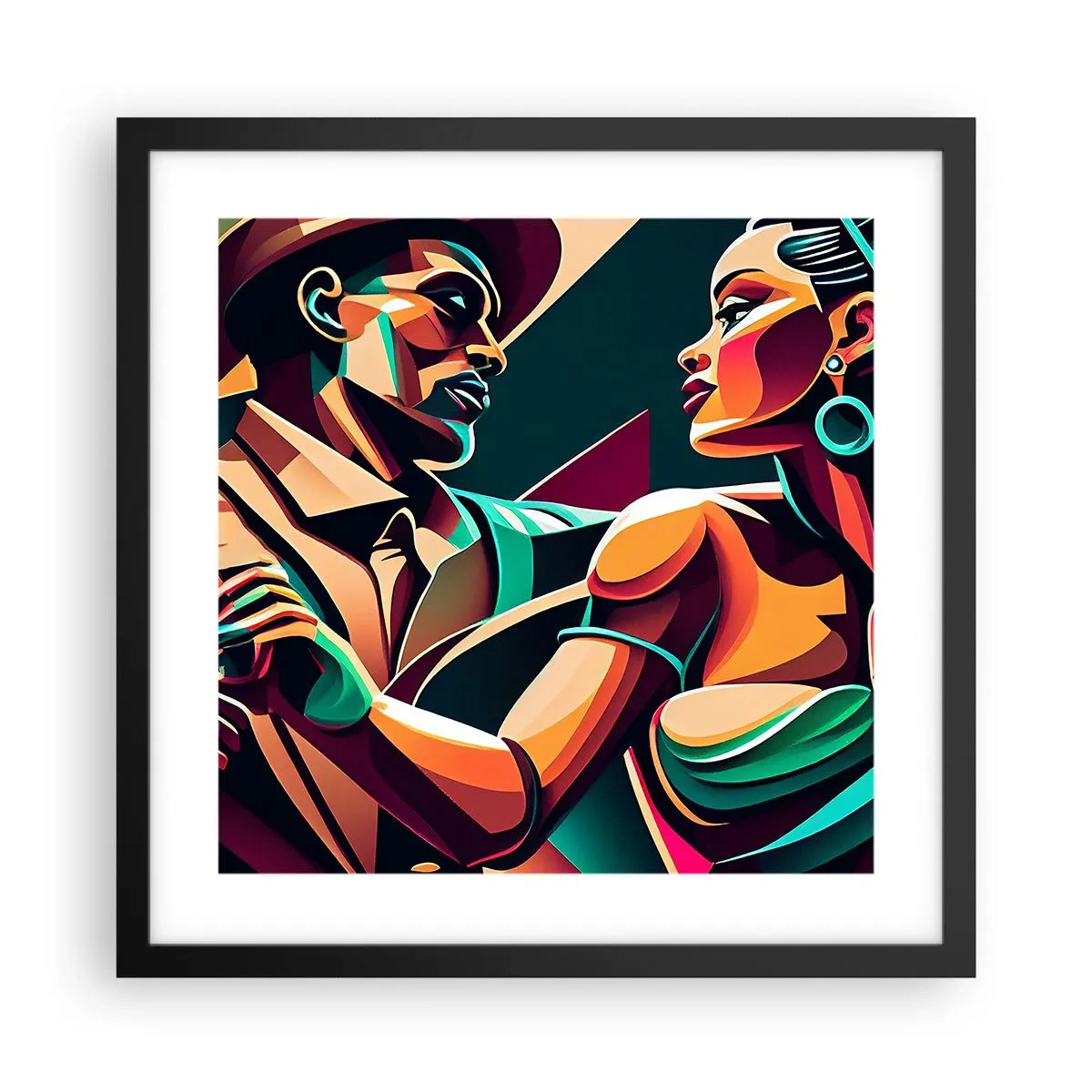 Poster in cornice nera - Al ritmo del cuore - 40x40 cm
