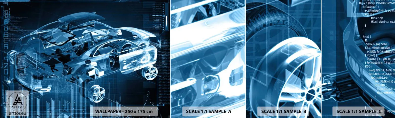 Campione Di Fotomurale Standard Eco - Anatomia ingegneristica - Settore automobilistico, Auto, Concetto - 100x30 cm