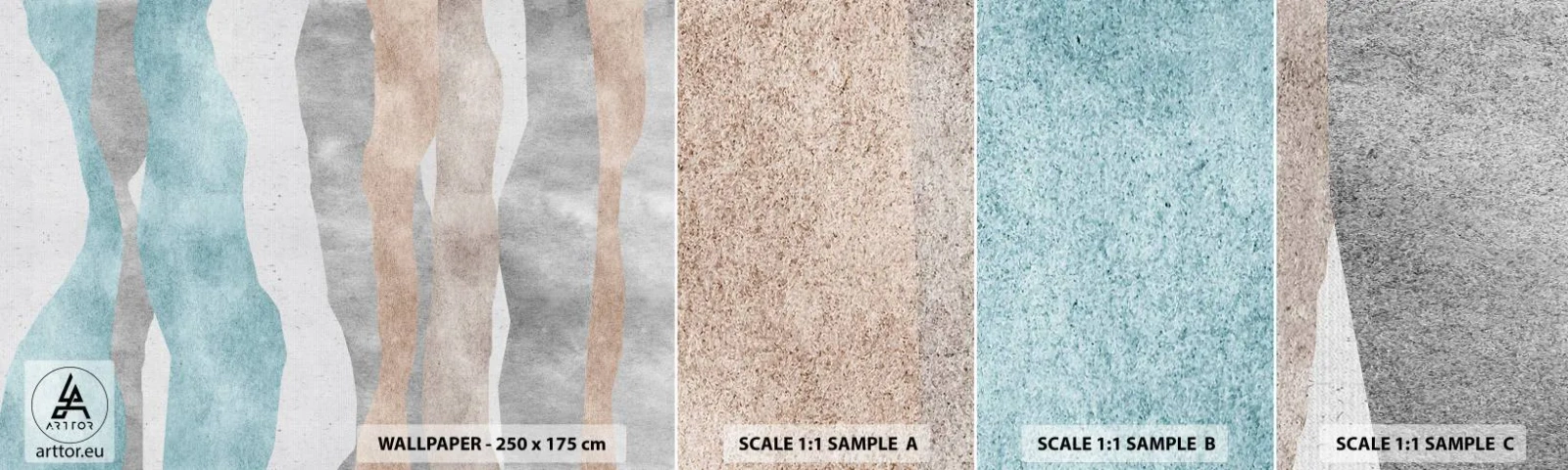 Campione di Fotomurale Adesivo Deluxe Sticker - Studio di prossimità - Pastello, Minimalista, Linee - 100x30 cm