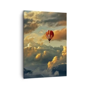 Quadro su tela - Stampe su Tela - Un pallone sullo sfondo di nuvole spettacolari - 50x70cm - Volo perché voglio - Decorazione murale moderna per soggiorno e camera da letto ARTTOR