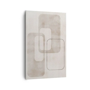 Quadro su tela - Stampe su Tela - Una composizione minimalista con rettangoli nelle tonalità del beige su uno sfondo discreto. - 80x120cm - Giunti geometrici - Decorazione murale moderna per soggiorno e camera da letto ARTTOR