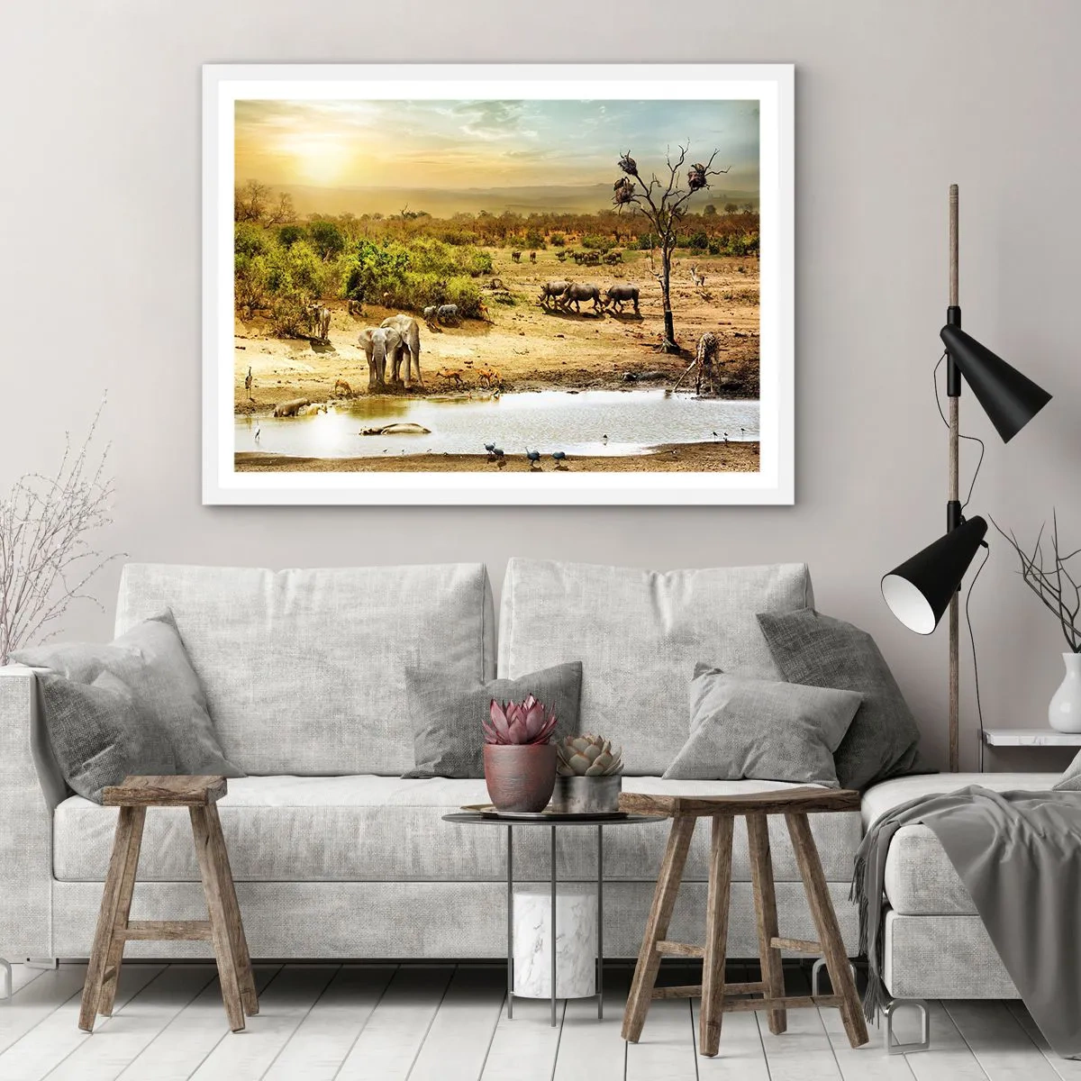 Poster in cornice bianca - "Un fiume usciva da Eden…" - 70x50 cm