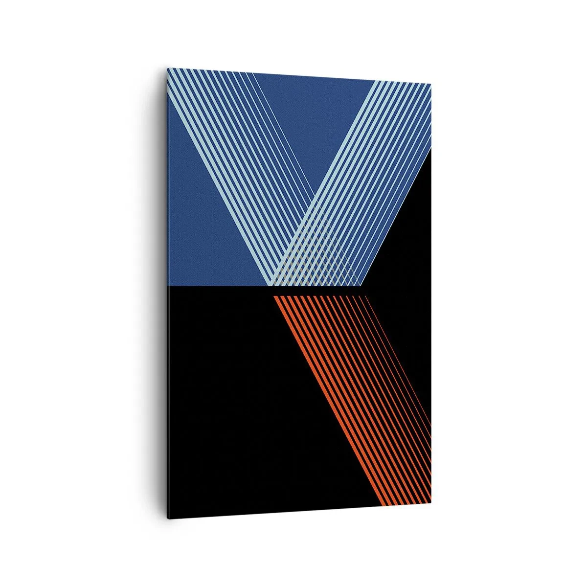 Quadro su tela - Stampe su Tela - Linee geometriche nei toni del rosso e del blu - 80x120cm - Una storia semplice - Decorazione murale moderna per soggiorno e camera da letto ARTTOR