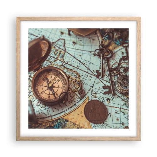 Poster in cornice rovere chiaro - Per il cercatore di avventure - 50x50 cm