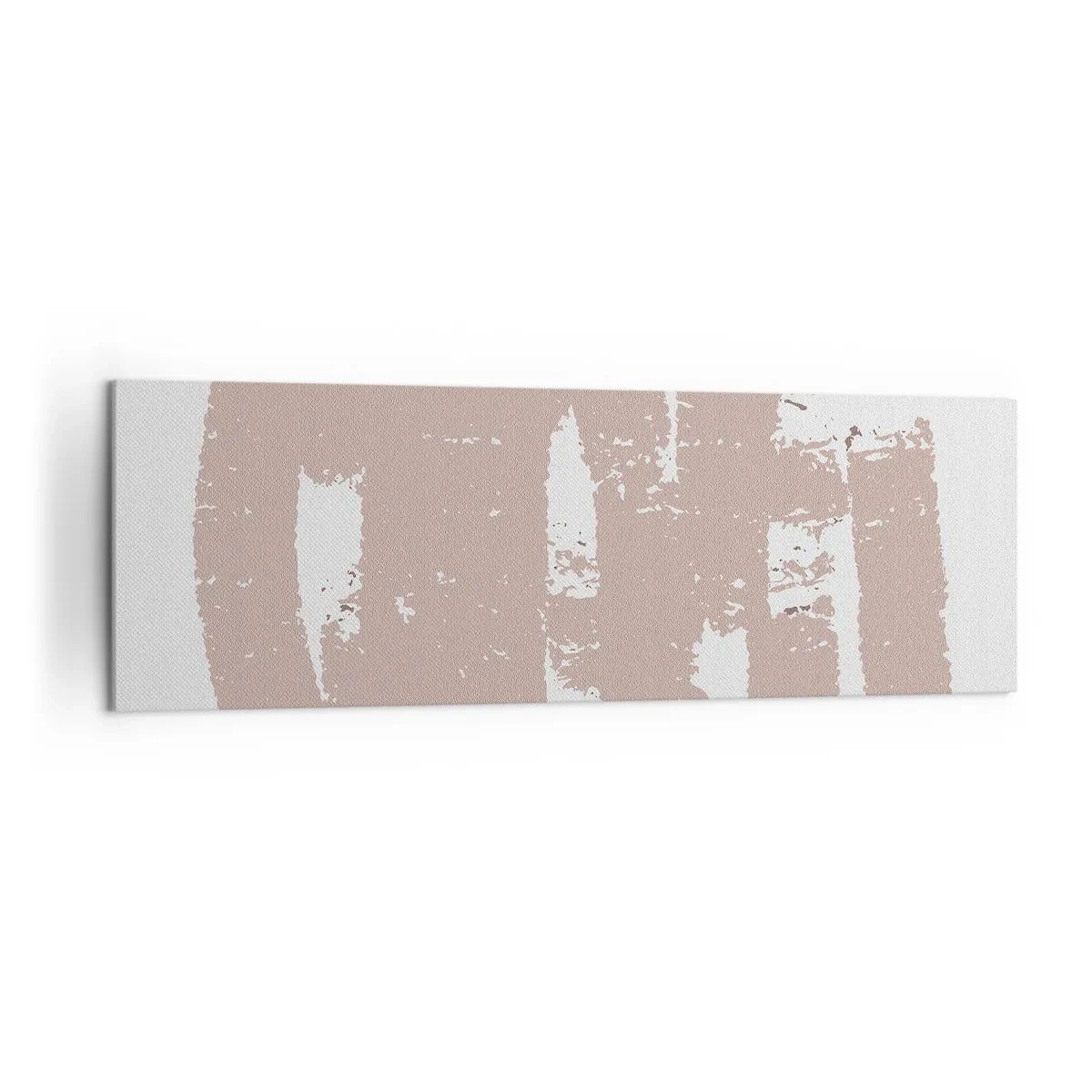 Quadro su tela - Stampe su Tela - Forme rosa tenui su uno sfondo chiaro - 160x50cm - Astrazione in un rosa mite - Decorazione murale moderna per soggiorno e camera da letto ARTTOR