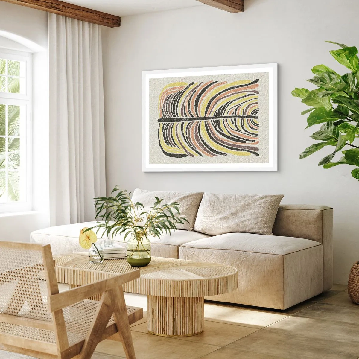 Poster in cornice bianca - Astrazione piena di vita - 100x70 cm