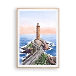 Poster in cornice rovere chiaro - Rivolto verso il mare - 70x100 cm