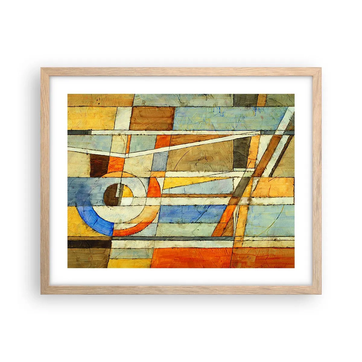 Poster in cornice rovere chiaro - Cubismo in cantiere - 50x40 cm